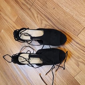 Wrap Around Ankle Leg Peep Toe High Heel Shoes NEW Size 10